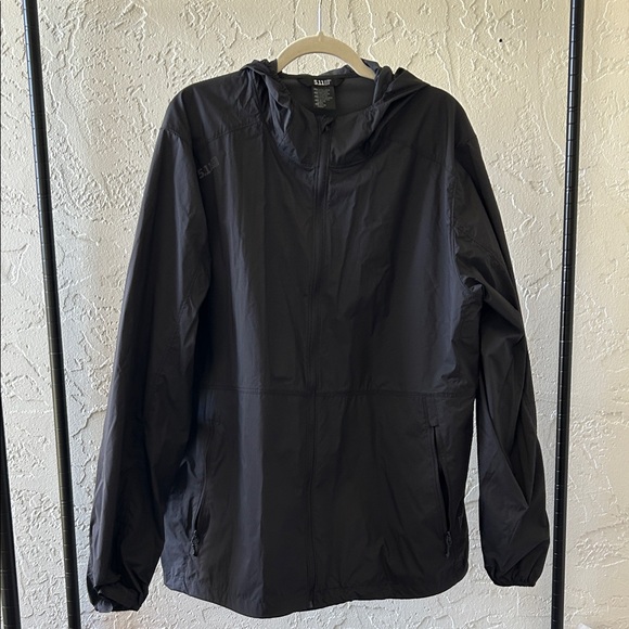 5.11 Tactical Black Hooded Windbreaker - Picture 1 of 6